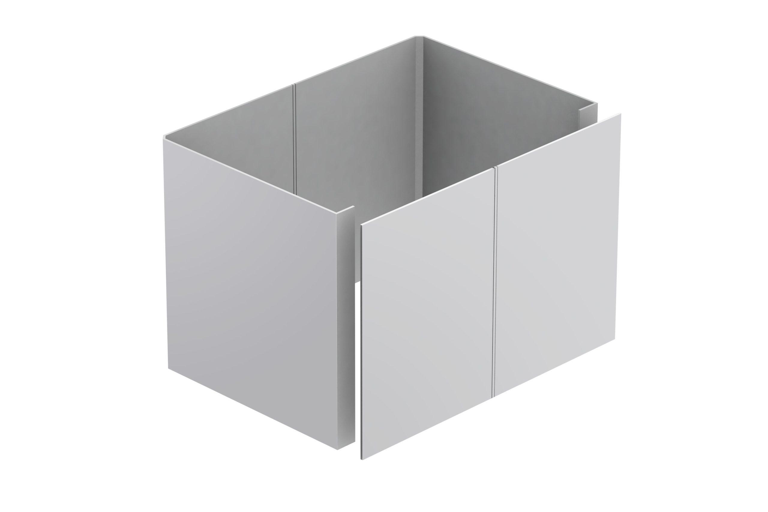 Aircell Behälterring 7 - Lange Seite offen, eingeschlagener C-Ring mit gerader Frontwand