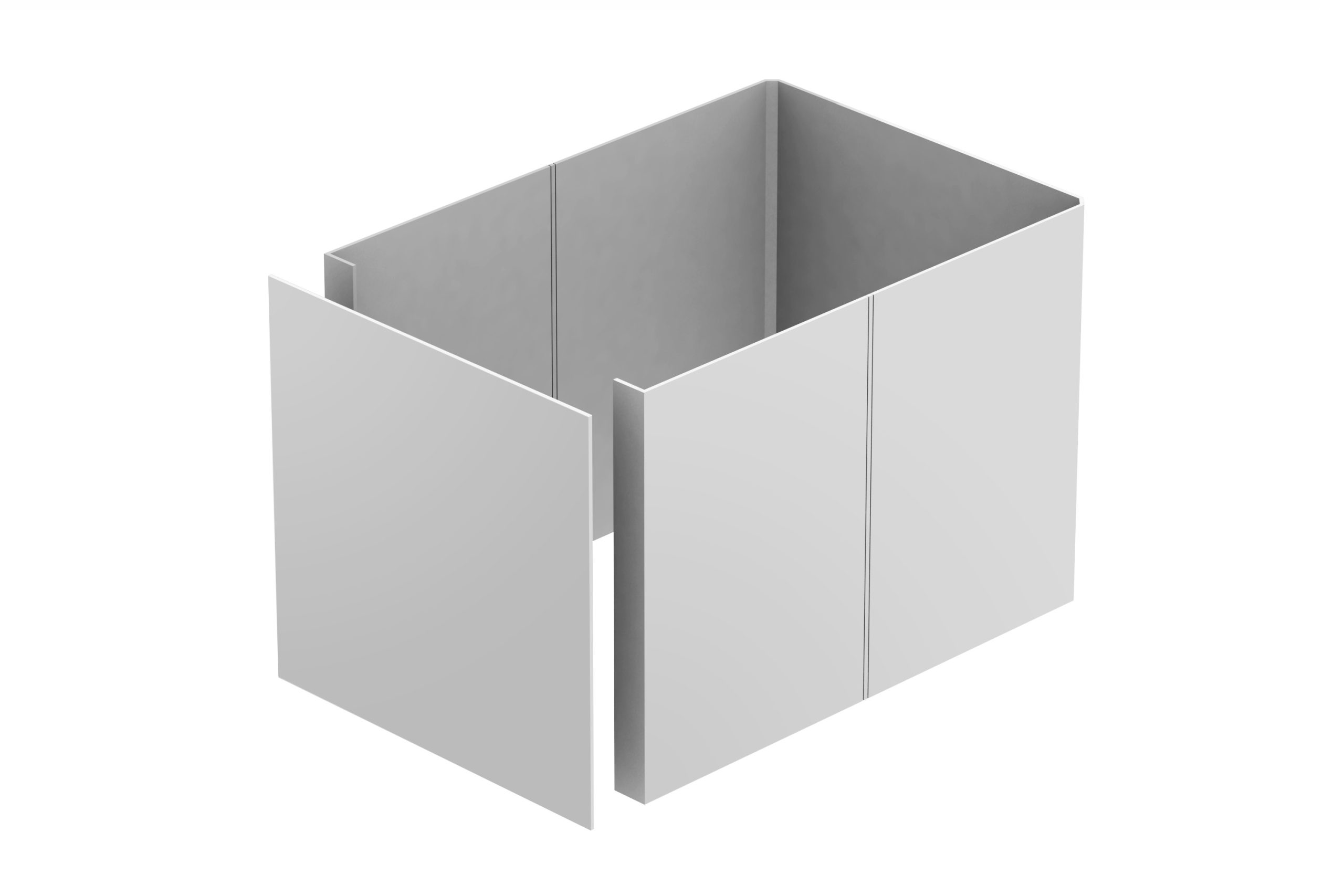 Aircell Behälterring 8 - Lange Seite offen, eingeschlagener C-Ring mit gerader Frontwand