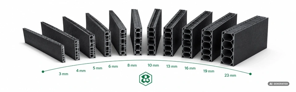 Aircell_PP_Luftkammerplatten_Starkenvergleich_3_mm_bis_23_mm