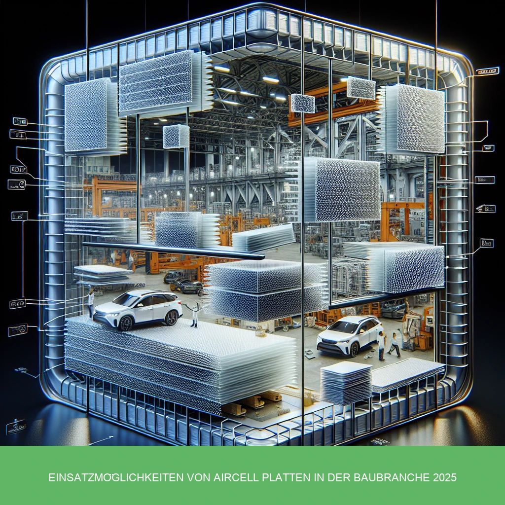 Illustration of possible applications for Aircell panels in the construction industry in 2025