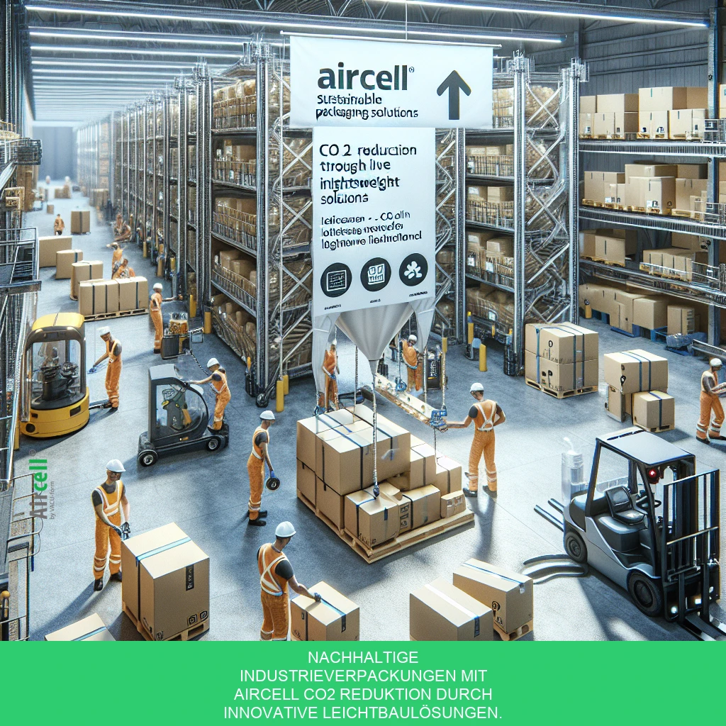 Sustainable industrial packaging With Aircell Co2 reduction through innovative lightweight solutions.